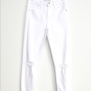 White Distressed Denim Skinny Jeans🤍